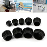 Black Plastic Foot Plug For Furniture, Round Tube End Plug